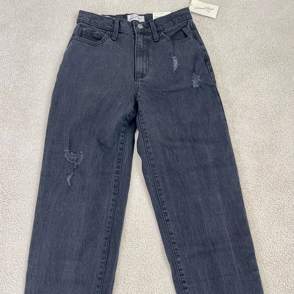 NWOT Universal Thread Vintage Stretch straight black jeans